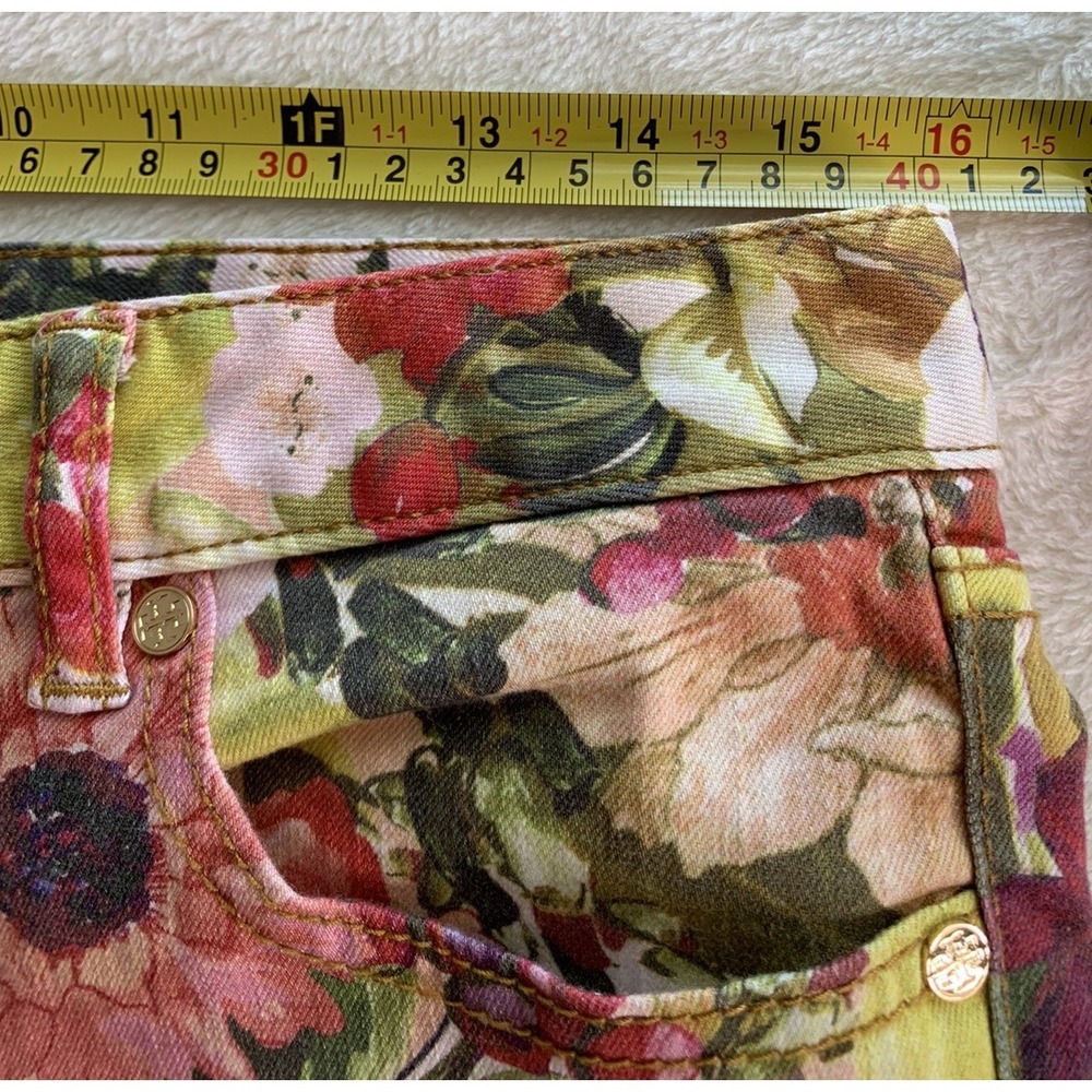 Tory Burch Women's Super Skinny Jean Size 29 Floral Print Flowers Colorful - Picture 12 of 15